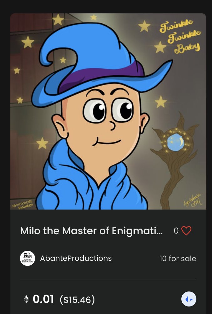 AbanteP_Film's tweet photo. 💫 Happy Friday the 13th 💫

Milo the Master of Enigmatic Allure has been minted and is listed on @GameStopNFT 

Our newest Sigil, Remembrance, is also available 

Two pieces to bring you magic and guidance as we go into the Solar Eclipse tomorrow!

https://t.co/n19mJt9L6i https://t.co/IkUDDPD7G6