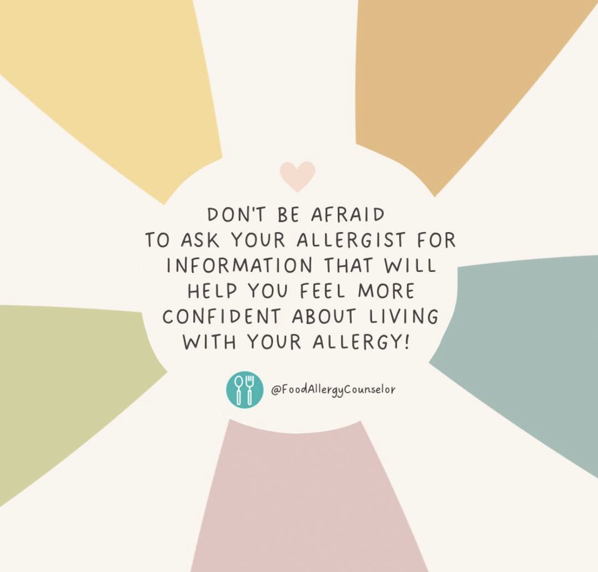 Find yourself wondering about or needing clarification on something related to your allergies? No question is too silly or small, especially if it will help you manage your allergies with a balance between worry and living your best life! #EmpoweredPatient #FoodAllergyCounselor