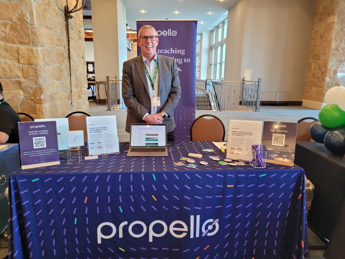 Make sure to stop by our table (LS-113) at the @ASCD Leadership Summit to say 'hi' to Julie Waid and @IPValidation! 👋 While you're there...

✈️ Take a tour of Propello.
💥 See a sneak peek of our newest product.
🎉 Enter for your chance to win Airpods.

#ASCDLeadershipSummit