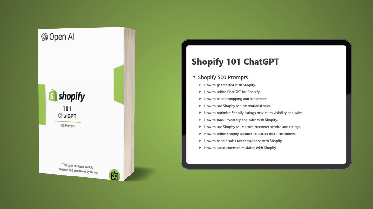 You can Make 10K-20K /Month with <a href="/Shopify/">Shopify</a>

You have to make AI  help  you to reach that Goal !

So , I'have pre-made 500 prompts to level Up Your Store 

And for the next 24 hrs , It's FREE!

To get it, Simply : 
•Like And Rt 
•Reply ✅️
•Follow (so I can DM you)