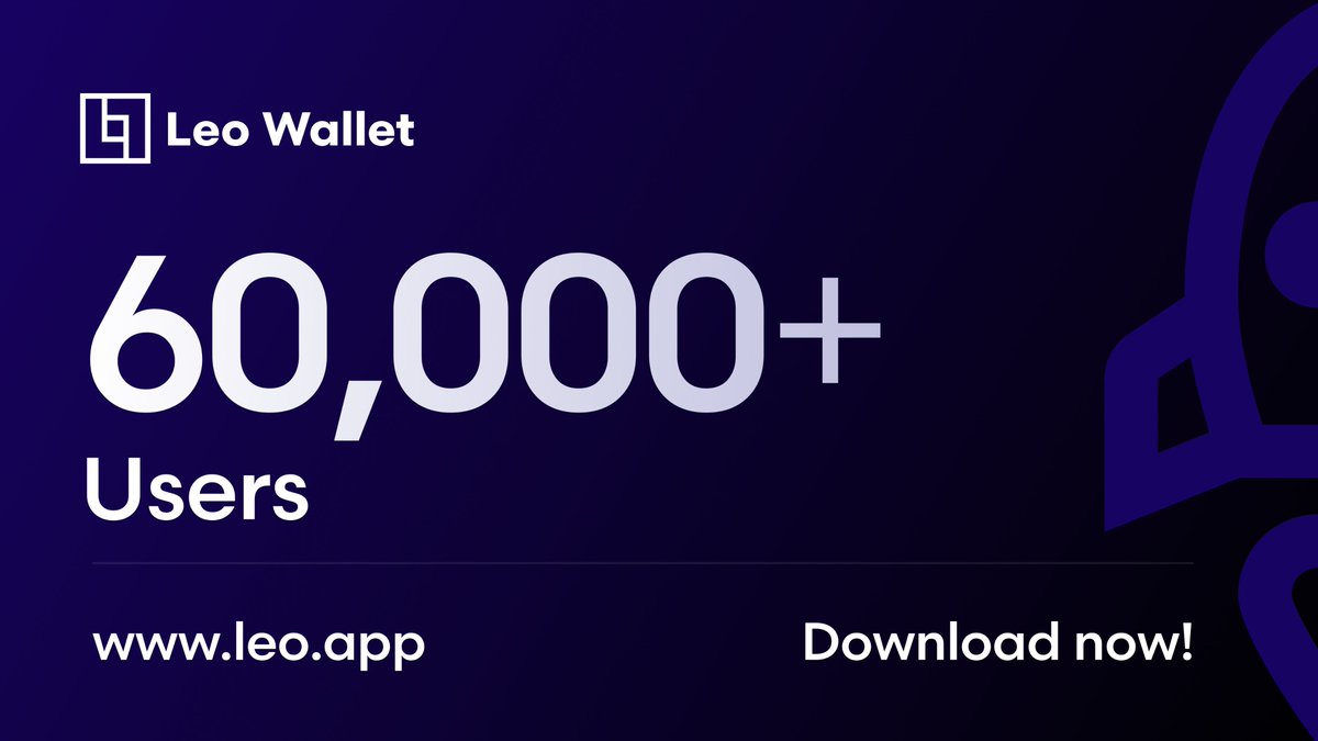 🚀 Milestone Alert! Thrilled to share that Leo Wallet has soared past 60,000 users on @aleohq! 
A heartfelt thanks to our incredible community for trusting and joining us on this journey. 
Download now and join the privacy revolution! ✨🎉 #60kAndCounting