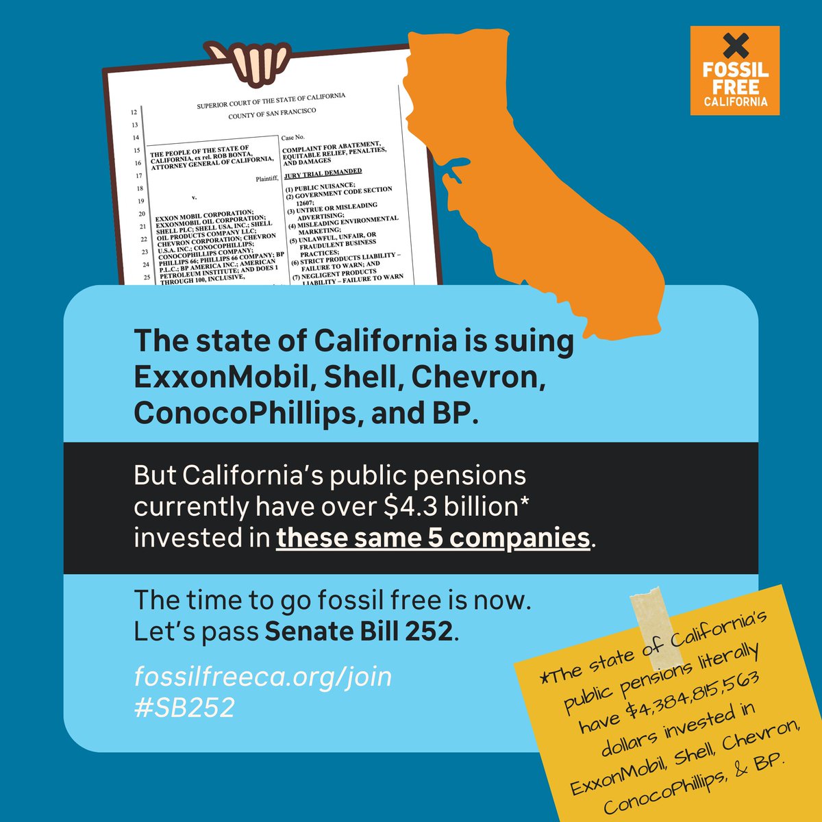 Fossil Free California tweet media