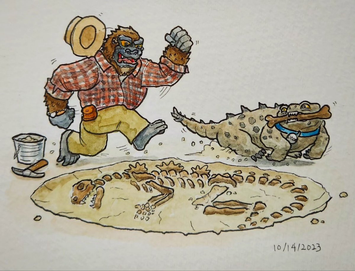 LarryQuachArt's tweet photo. #OcTOHOber Day 14 - Fossilized 

#godzilla #kingkong #Doug #alangrant #palentology #drawing #draw #illustration #art #artist #ゴジラ #OcTOHOber2023 https://t.co/uzzH0BgRee