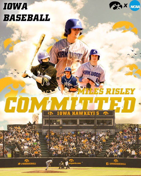 Miles Risley (@mris25) on Twitter photo I am extremely excited to announce my commitment to the University of Iowa! I would like to thank God, my family, all my coaches @Trima23 @successlvsclues <a href="/cpeel21/">Anthony Caenepeel</a> @bswalve_ <a href="/barta_4/">Michael Barta</a> <a href="/daycasey_14/">Casey Day</a>, and friends for helping me through this journey in furthering my baseball career! I am extremely excited to announce my commitment to the University of Iowa! I would like to thank God, my family, all my coaches @Trima23 @successlvsclues <a href="/cpeel21/">Anthony Caenepeel</a> @bswalve_ <a href="/barta_4/">Michael Barta</a> <a href="/daycasey_14/">Casey Day</a>, and friends for helping me through this journey in furthering my baseball career!