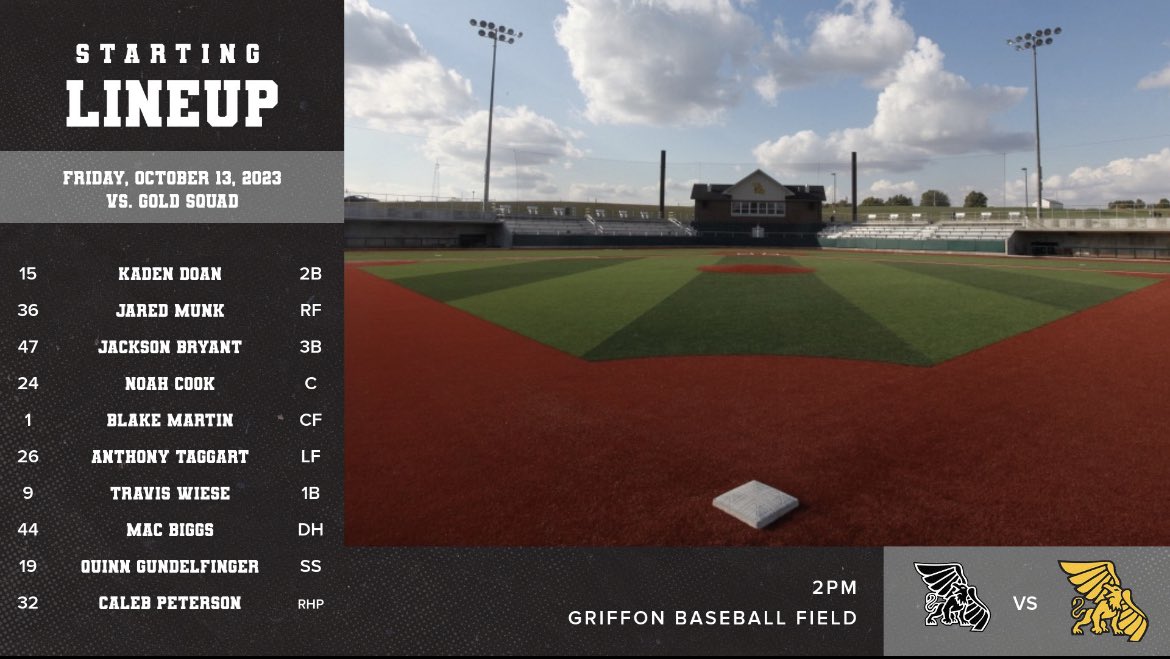 ᴇʟɪᴍɪɴᴀᴛɪᴏɴ ɢᴀᴍᴇ 🦅🦁⚾️

🟡Gold has a 1-0 lead in the best of  three series 
⚫️9 innings of free baseball 

📍Griffon Baseball Field
🕑2pm 1st Pitch