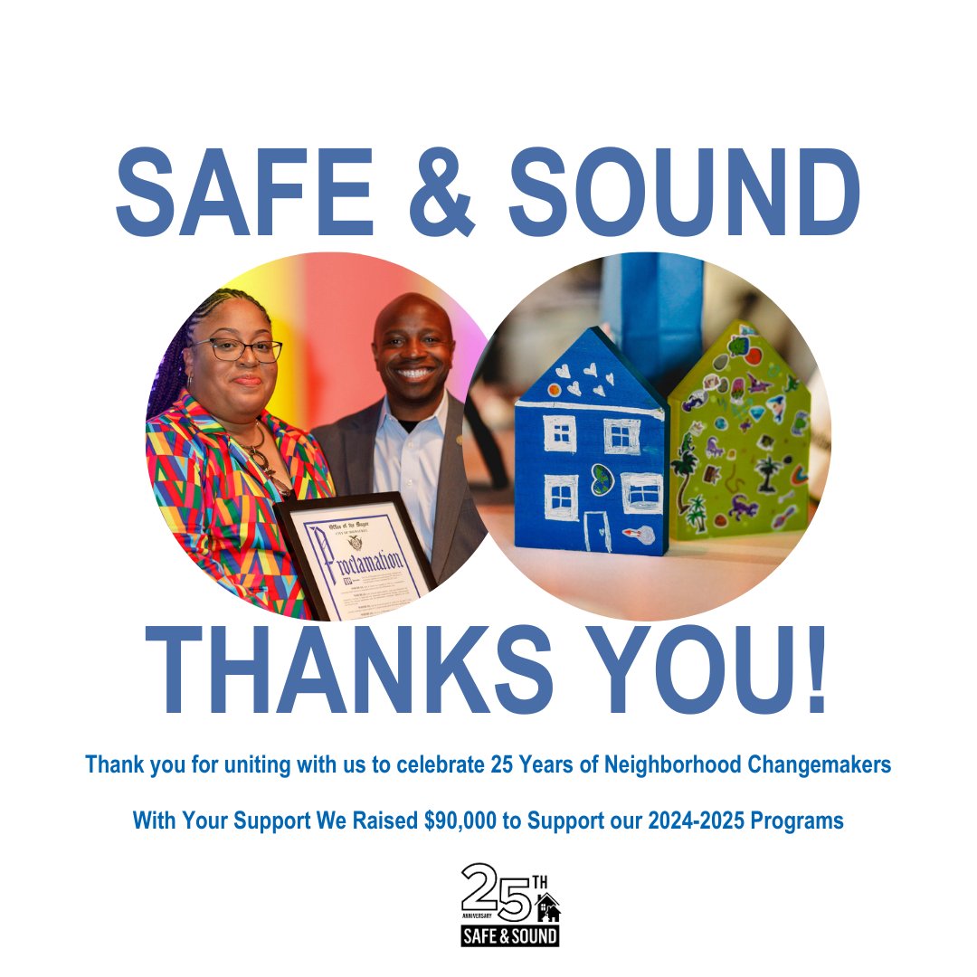 Safe and Sound thanks you for joining our Annual Fundraiser: A Night to Unite - Celebrating 25 Years of Neighborhood Changemakers. And did you hear - Mayor Cavalier Johnson (@MayorOfMKE) declared September 29th Safe and Sound Day!! How cool is that??