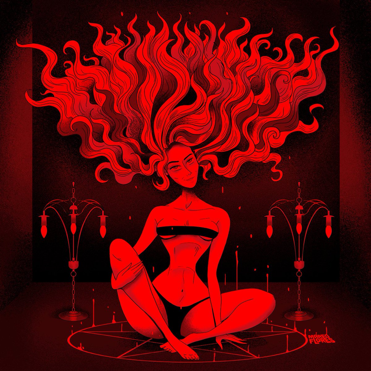 mareoflores's tweet photo. 👹 Posesión Demoníaca 👺 Tema #VDINK de @ScarletAdrianne - A veces solo quieres dibujar una chica guapa de cabeza. #VDI https://t.co/6P8IAUfQDi