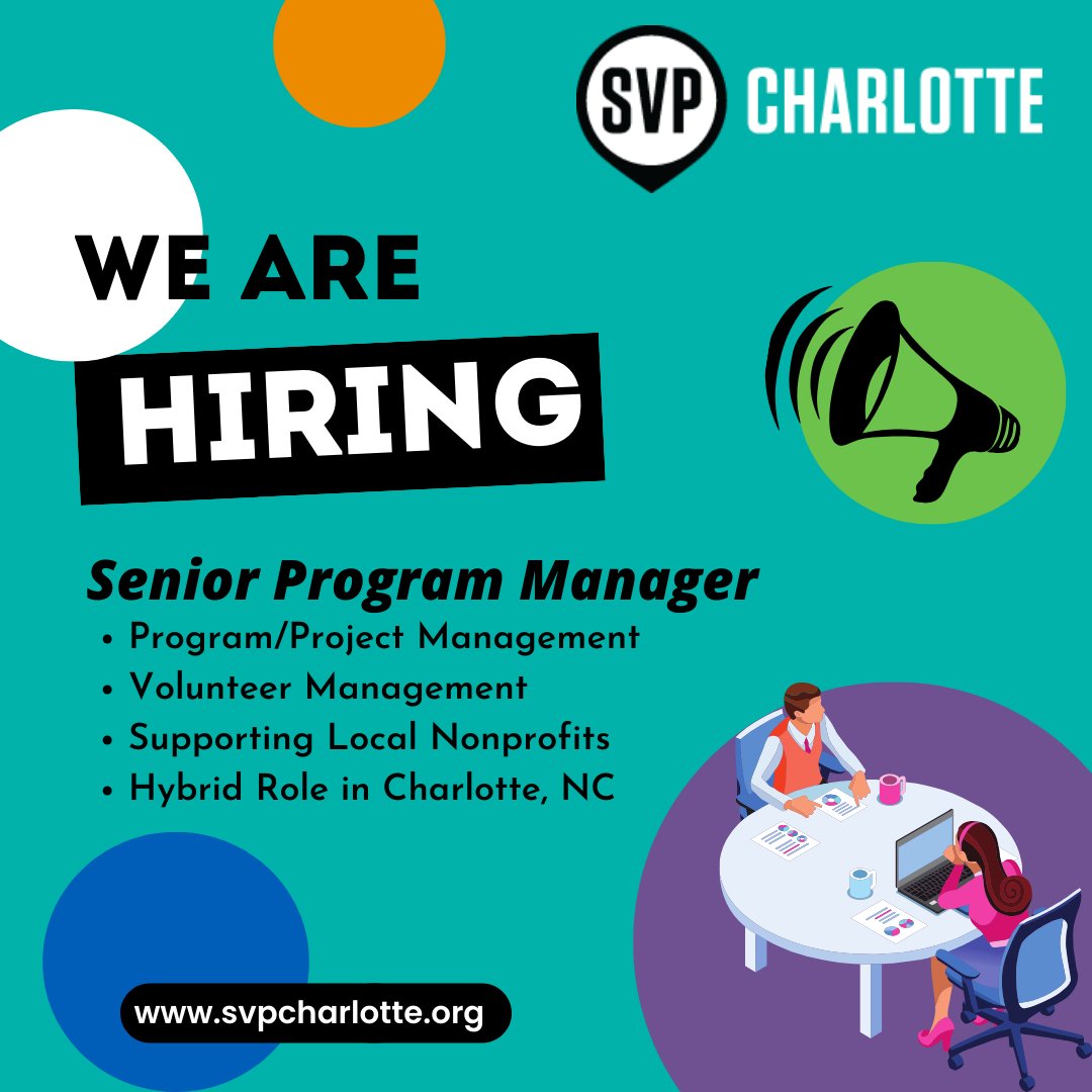 SVP Charlotte (@svpclt) on Twitter photo Join our growing team at <a href="/SVPclt/">SVP Charlotte</a>. We're hiring for the role of Senior Program Manager. If you have 5+ years of project management experience and a passion for community engagement, click the link below for more details and to apply. linkedin.com/jobs/view/3729… Join our growing team at <a href="/SVPclt/">SVP Charlotte</a>. We're hiring for the role of Senior Program Manager. If you have 5+ years of project management experience and a passion for community engagement, click the link below for more details and to apply. linkedin.com/jobs/view/3729…