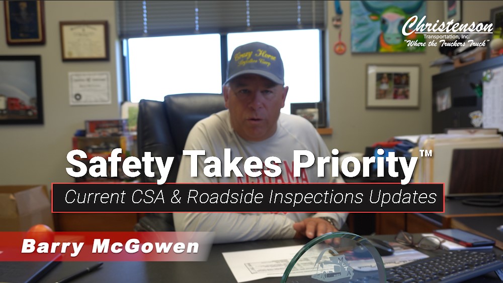 Barry McGowen, Christenson Transportation's Safety Director, has some important news to share! Get the latest CSA & roadside inspections updates and stay up-to-date on keeping our roads safe. #STAYSAFE #ChristensonTransportation #CSA #RoadsideInspections
youtu.be/1-NLpRA0oJ0