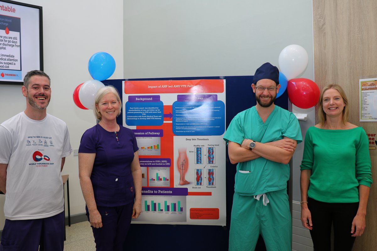 On this World Thrombosis Day #WTDay23 our wonderful staff in #UHG have been spreading awareness about preventing blood clots and venous thromboembolism. Knowing the signs and risks can save lives #educatetogether.