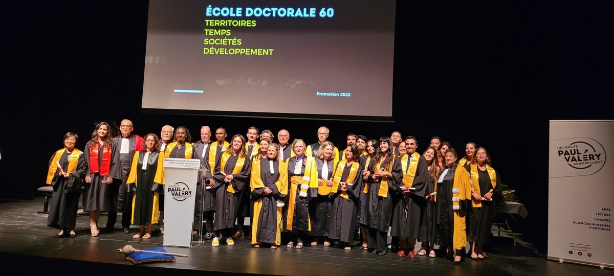 #Cérémonie de remise des #Doctorats 2022, promotion Guillaume Le Blanc. 
Félicitations à tous nos jeunes docteurs !

En présence de la présidente #AnneFraisse

#JeunesDocteurs #PaulValery <a href="/univpaulvalery/">Université de Montpellier Paul-Valéry</a>