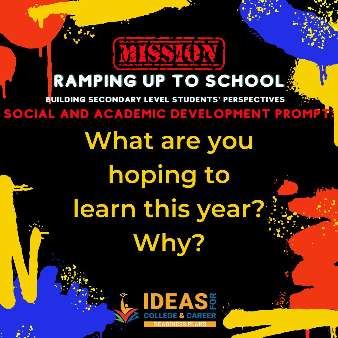 Use prompts like this to engage students, build expectations, and classroom culture! #IDEASformyfuture #postsecondary #RampingUpToSchool
