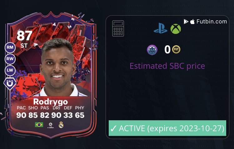 FIFA22_INFO's tweet photo. 6pm Content 

• Trailblazers Team 1 
• Rodrygo SBC
• TOTW Upgrade 
• Challenge SBC 
• Wilson Objective https://t.co/Z8ZPCAQ4jI