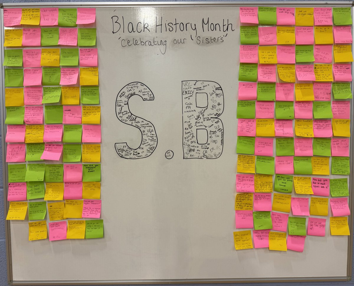 For Black History Month in PE we have been celebrating <a href="/Simone_Biles/">Simone Biles</a> as our inspirational black female athlete! All of our students have really engaged with the tasks &amp; have created a display of ‘questions for Simone’ and reasons why she’s so inspirational to them!🖤🤸🏾‍♀️🌟