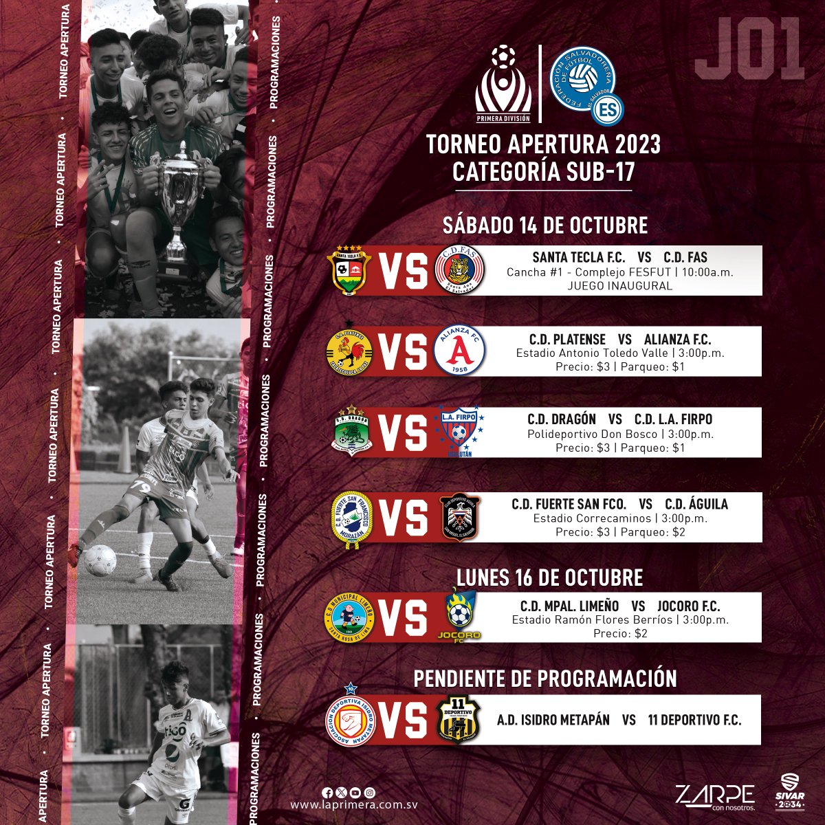 primerafutboles's tweet photo. #Programaciones | Revisá las programaciones de las diferentes categorías para este fin de semana lleno de fútbol.

✅ #LigaPepsi2023 
✅ #CopaSistemaFEDECRÉDITO (Reservas)
✅ #LigaPepsiFemenina
✅ #CategoríaSub17

#LaPrimeraSv | #Apertura2023 https://t.co/B35hsR4zD5