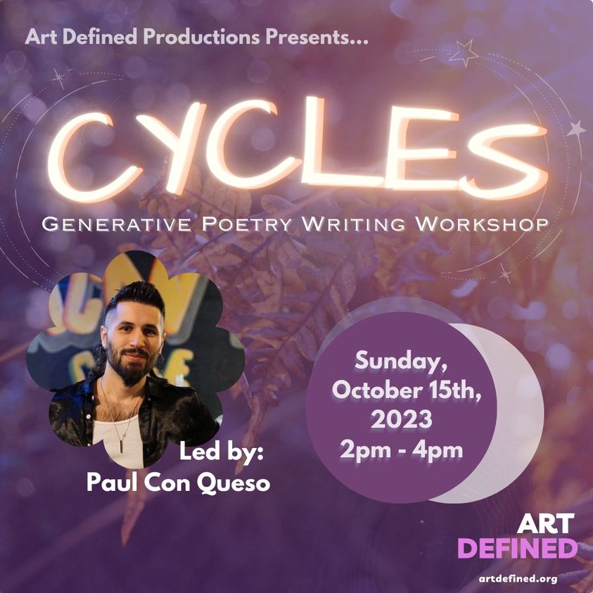 artdefinedinc's tweet photo. THIS SUNDAY!! JOIN US! 🧠✍️💭
https://t.co/5Erkgc6NsJ...
"Cycles," facilitated by PaulConQueso is an immersive &amp; generative poetry workshop that taps into the memories, moments, seasons &amp; songs that make up our existence.
#nyc #poetry #writingworkshop #poetrycommunity #nonprofit https://t.co/Ip3sj43sEr