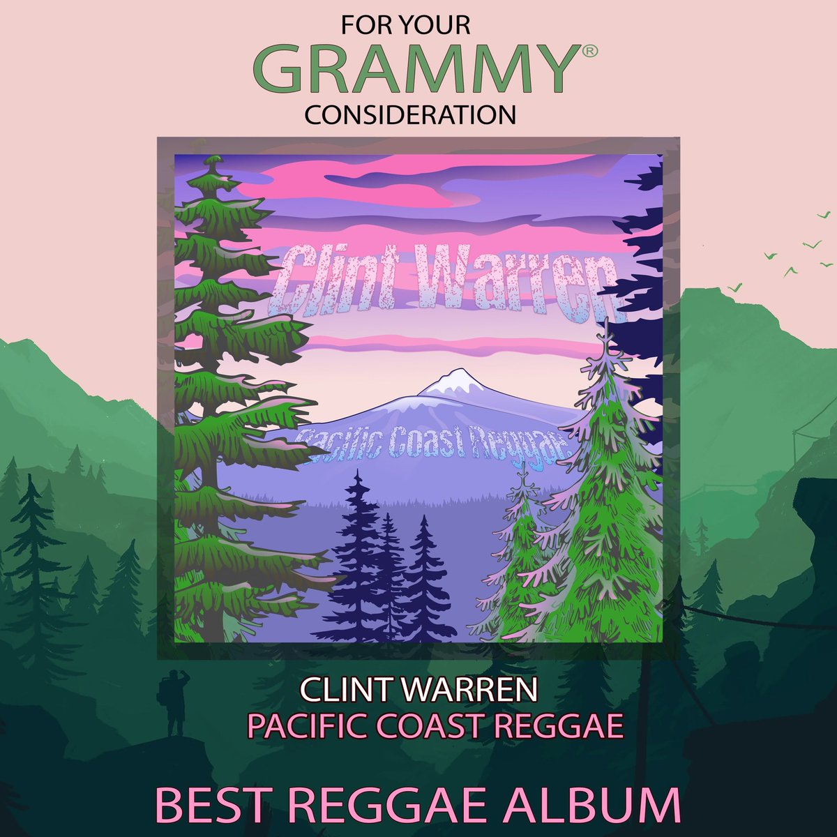 For your GRAMMY®  consideration

Best Reggae Album 
Clint Warren
Pacific Coast Reggae

The debut EP from Clint Warren, released by @innerstaterecords with <a href="/AWAL/">AWAL</a>  <a href="/orchtweets/">The Orchard</a> <a href="/Sony/">Sony</a> 
Voting goes on until October 20th for <a href="/TheSSSAcademy/">RecordingAcademy®</a> <a href="/RecordingAcad/">Recording Academy / GRAMMYs</a> members.