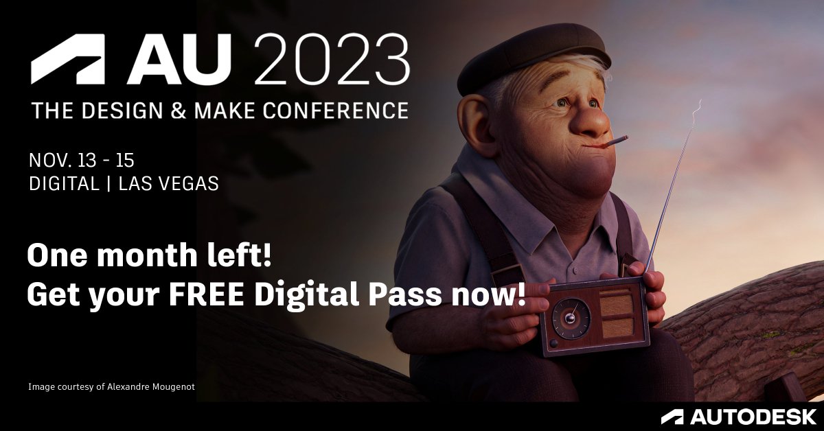 #AU2023 is happening next month in Las Vegas AND Digitally from Nov 13-15. Whether you're joining us in-person or online, you definitely don't want to miss out on: inspiring sessions, spotlight classes, and engaging meetups! Get your FREE digital pass: autodesk.com/au2023-me