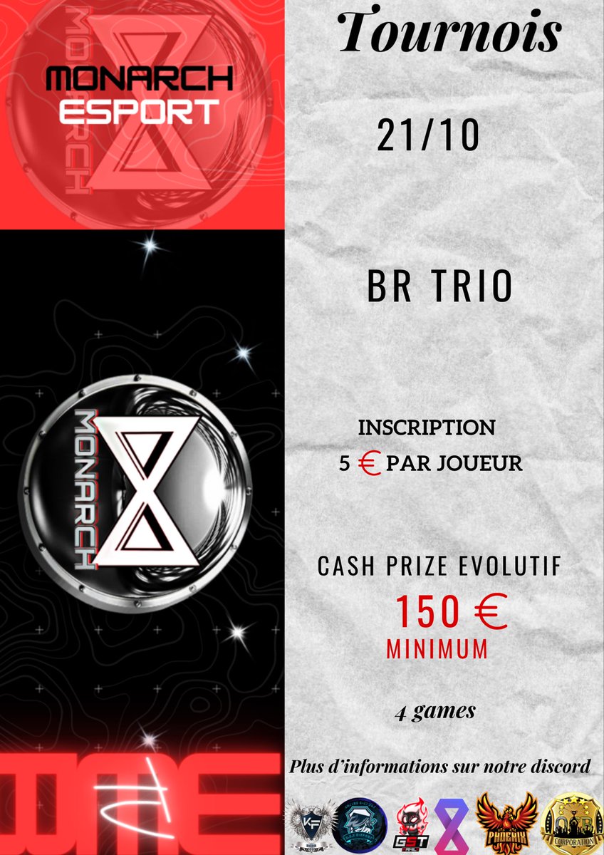 K9_TV (@skyzz29) on Twitter photo Slt à tous la #Monarchesport organise une PP en trio avec un cash prize, ça ce déroule en 4Games !!!partager un max svp pour les inscriptions contacte directement discord.gg/NmzqHruEvh <a href="/Nono92___/">NoNo</a> <a href="/BlingCjay/">Blingcjay</a> <a href="/ploukizz/">PloukizzTV</a> @MELINUUXtv <a href="/Zack_Nani/">Zack</a> <a href="/NobuSpartan/">Nobu Spartan</a> <a href="/Pleyadd_Isouuk/">Isouuk</a> @HalloW Slt à tous la #Monarchesport organise une PP en trio avec un cash prize, ça ce déroule en 4Games !!!partager un max svp pour les inscriptions contacte directement discord.gg/NmzqHruEvh <a href="/Nono92___/">NoNo</a> <a href="/BlingCjay/">Blingcjay</a> <a href="/ploukizz/">PloukizzTV</a> @MELINUUXtv <a href="/Zack_Nani/">Zack</a> <a href="/NobuSpartan/">Nobu Spartan</a> <a href="/Pleyadd_Isouuk/">Isouuk</a> @HalloW