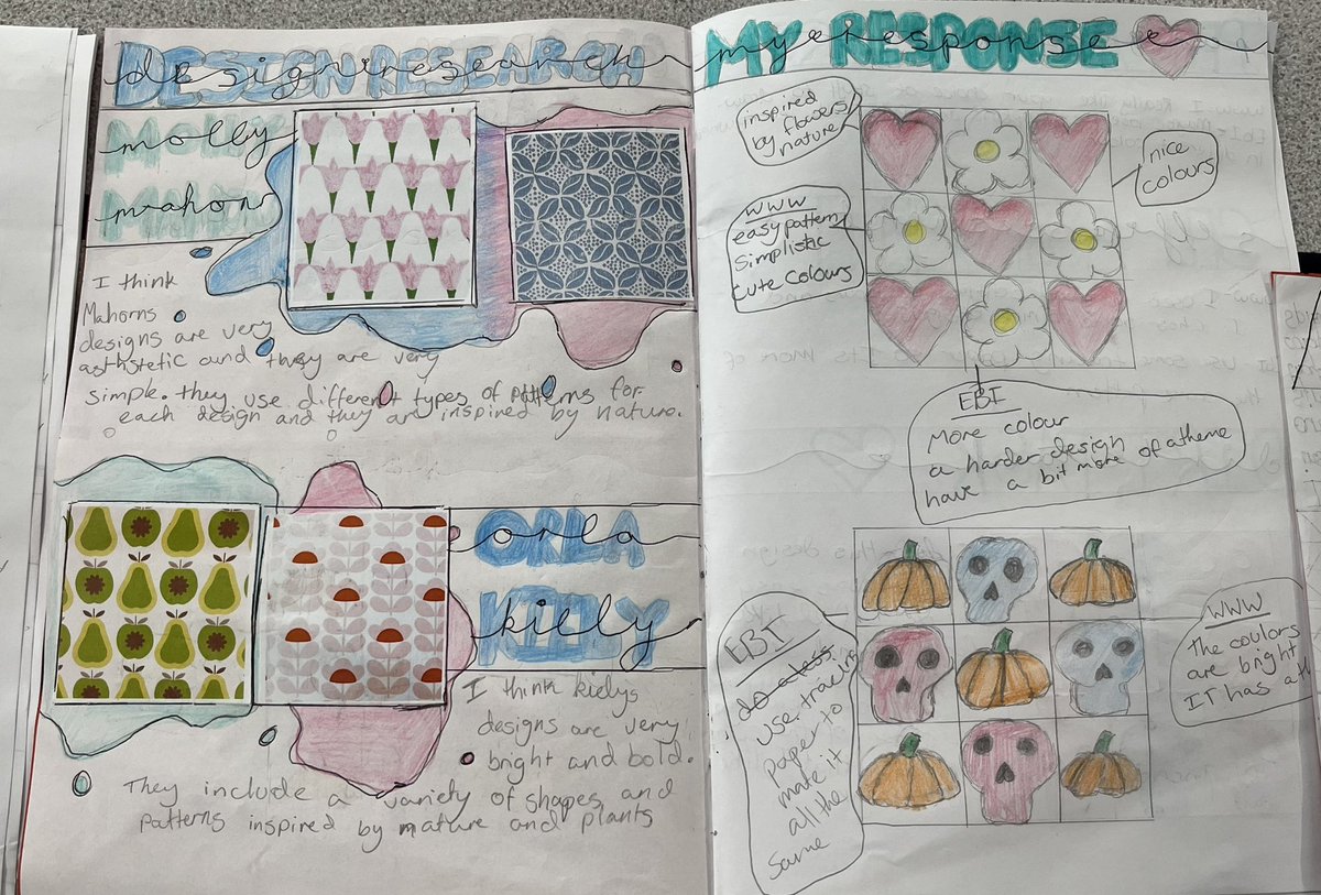 DT_SJB's tweet image. Some super work on repeated patterns from Year 8 today @MrPenhale_SJB @StJohnsAberdare . They worked on their DIRT targets to create some excellent final designs. Looking forward to seeing them on fabric😍
.
.
#patterndesign #textiles #repeatedpattern #mollymahon #orlakiely
