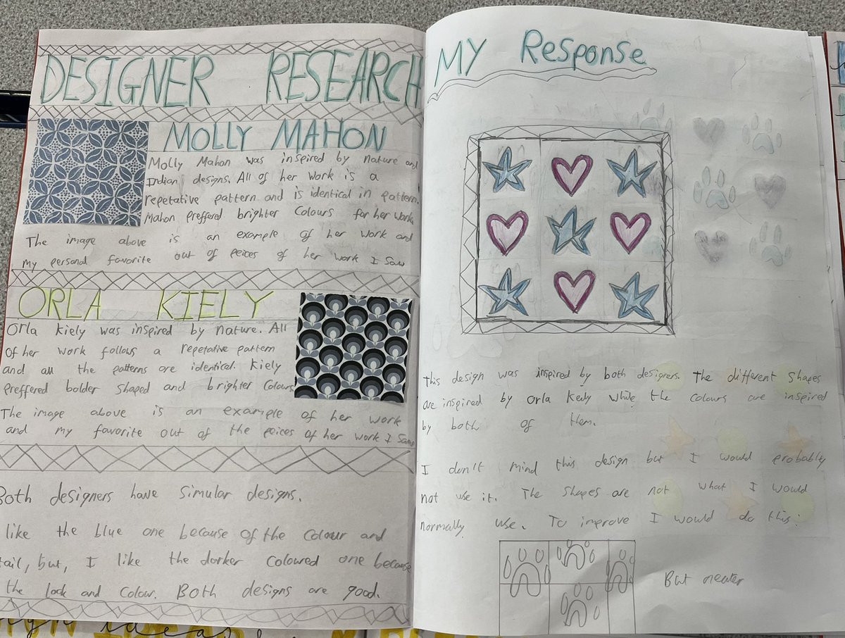 DT_SJB's tweet image. Some super work on repeated patterns from Year 8 today @MrPenhale_SJB @StJohnsAberdare . They worked on their DIRT targets to create some excellent final designs. Looking forward to seeing them on fabric😍
.
.
#patterndesign #textiles #repeatedpattern #mollymahon #orlakiely