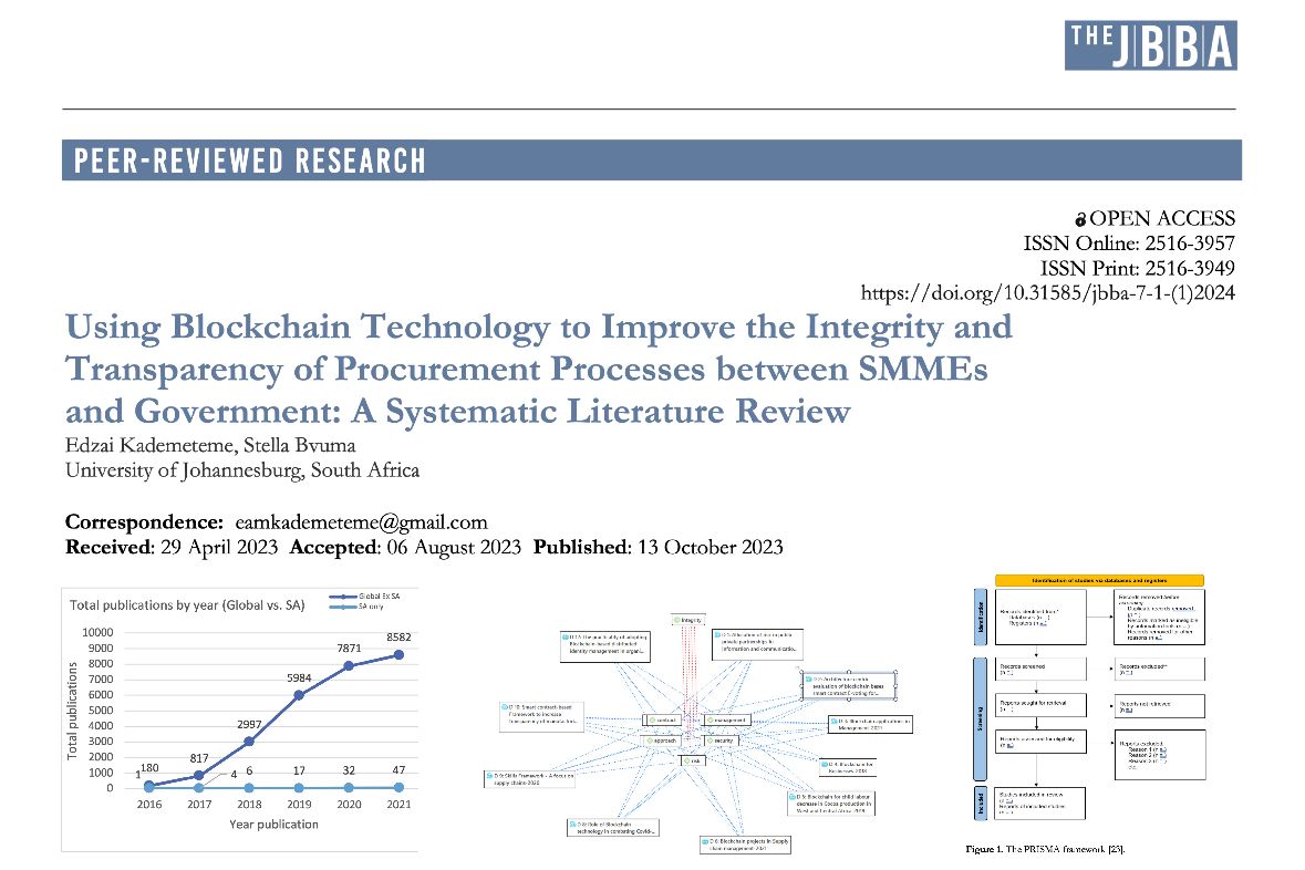 💥 📣 NEW JBBA RESEARCH ALERT:

📍Blockchain for #Procurement Processes between #Government and #SMMEs

➡️ How do we improve the #Transparency and #Security of Data in #Procurement Processes' Chain of Events?

➡️ How do we enhance access to #critical data in Procurement?

➡️ How