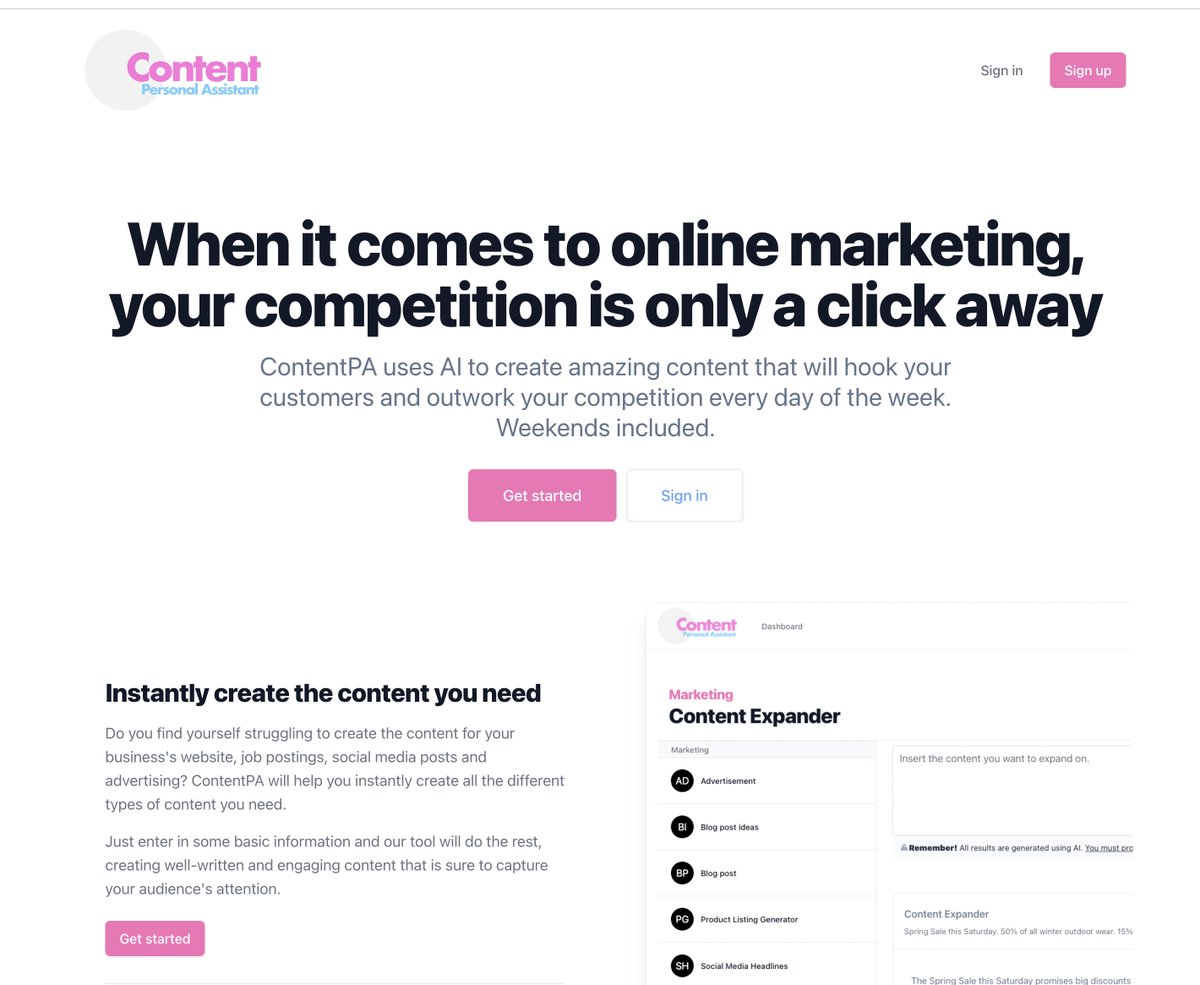leetengum's tweet image. ContentPA.com is on the block today.
$6500 for a fully functional Laravel app, OpenAI api integrated, Stripe, prompt modelling, made some $$$$ over the past year.
Turn-key business, ready to go to a new owner today!
Seriously, try an offer, I'm willing to deal.