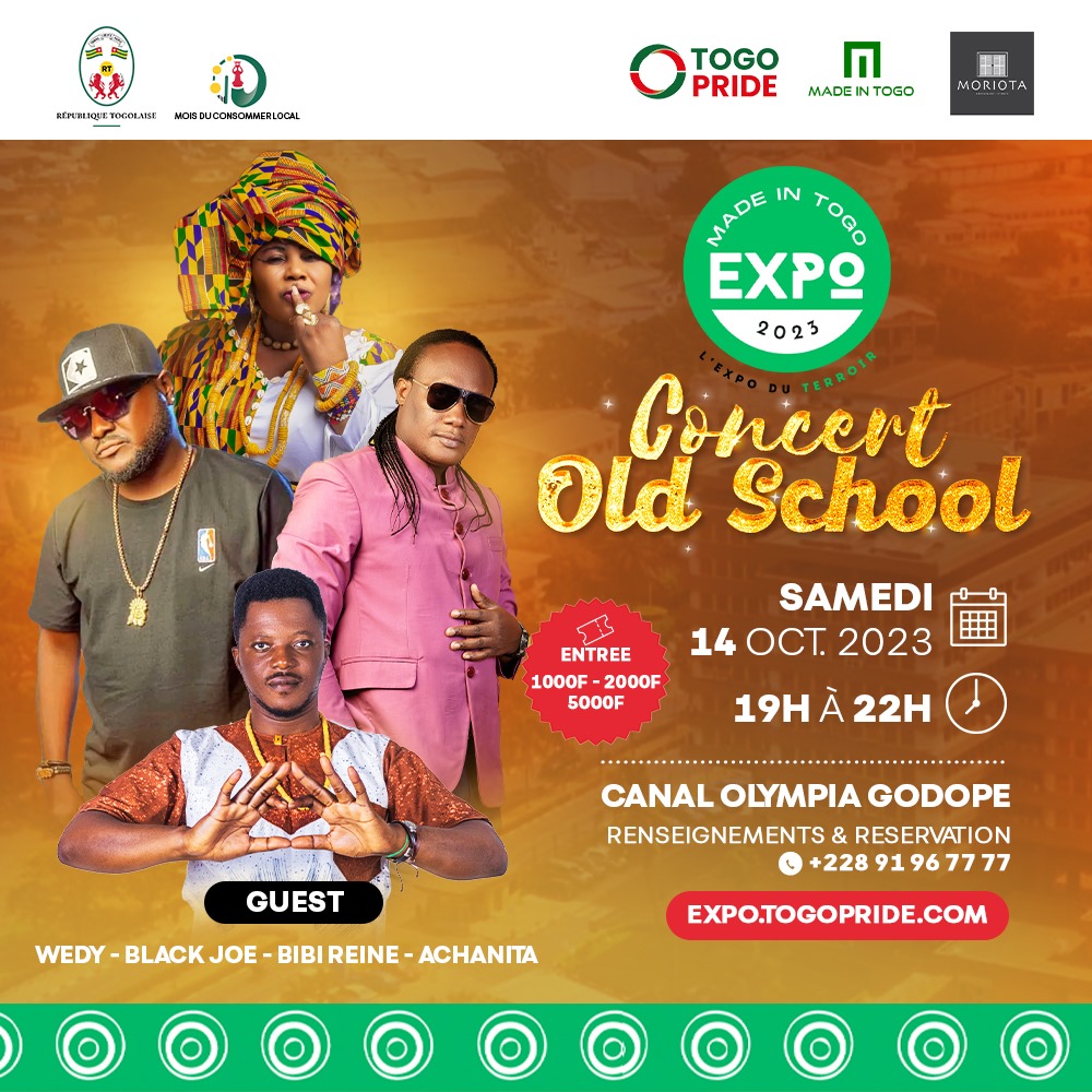 madeintogo_com's tweet photo. Venez Vibrer au Rythme de la Jeunesse Togolaise à l'Expo Made in Togo 2023 !

RDV : Samedi 15 Otobre De 19h à 22h 30  |  Canal Olympia Godopé.

#madeintogo #mit_expo_2023 #expoduterroir #consommerlocal https://t.co/PZZCq5tKqK