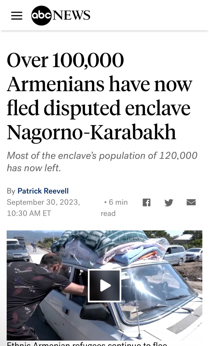 Over 100,000 Armenians have now fled disputed enclave Nagorno-Karabakh -  ABC News