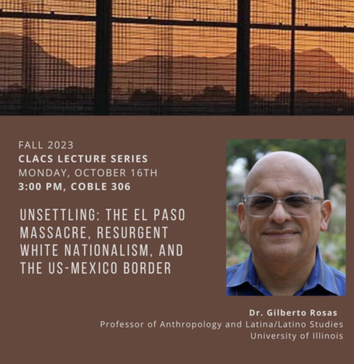 CLACS Illinois (@clacs_illinois) on Twitter photo 📕📙📗Join us for <a href="/edgesgr/">Gilberto Rosas</a> new book presentation
🗓️ Monday October 16th
306 Coble Hall
<a href="/LatinoStudiesIL/">Latina/o Studies</a>
<a href="/IGIAtIllinois/">Illinois Global Institute</a>
<a href="/UIUCAnthro/">Illinois Anthropology</a>
<a href="/LASillinois/">U of I College of LAS</a>
#uiuc #clacs 📕📙📗Join us for <a href="/edgesgr/">Gilberto Rosas</a> new book presentation
🗓️ Monday October 16th
306 Coble Hall
<a href="/LatinoStudiesIL/">Latina/o Studies</a>
<a href="/IGIAtIllinois/">Illinois Global Institute</a>
<a href="/UIUCAnthro/">Illinois Anthropology</a>
<a href="/LASillinois/">U of I College of LAS</a>
#uiuc #clacs