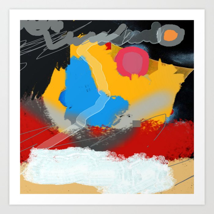 #abstractart #001 #digital #watercolor #painting | The basic colors are #black , #white , #blue , #red , and #yellow #artprints society6.com/product/abstra…