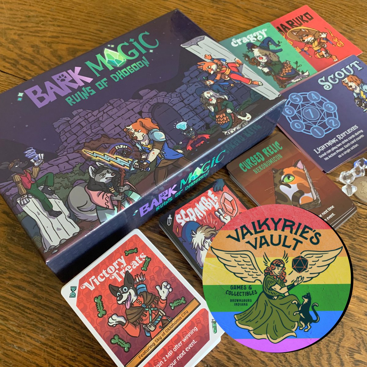 playradishgames's tweet photo. Our first game, Bark Magic, is now available for purchase @valkyriesvault! If you love dogs and/or wizards, we think you’ll really dig it ✨🐕✨

Character art by the wonderful @PeculiarTiffany 🎨 https://t.co/BDVwQDs41B