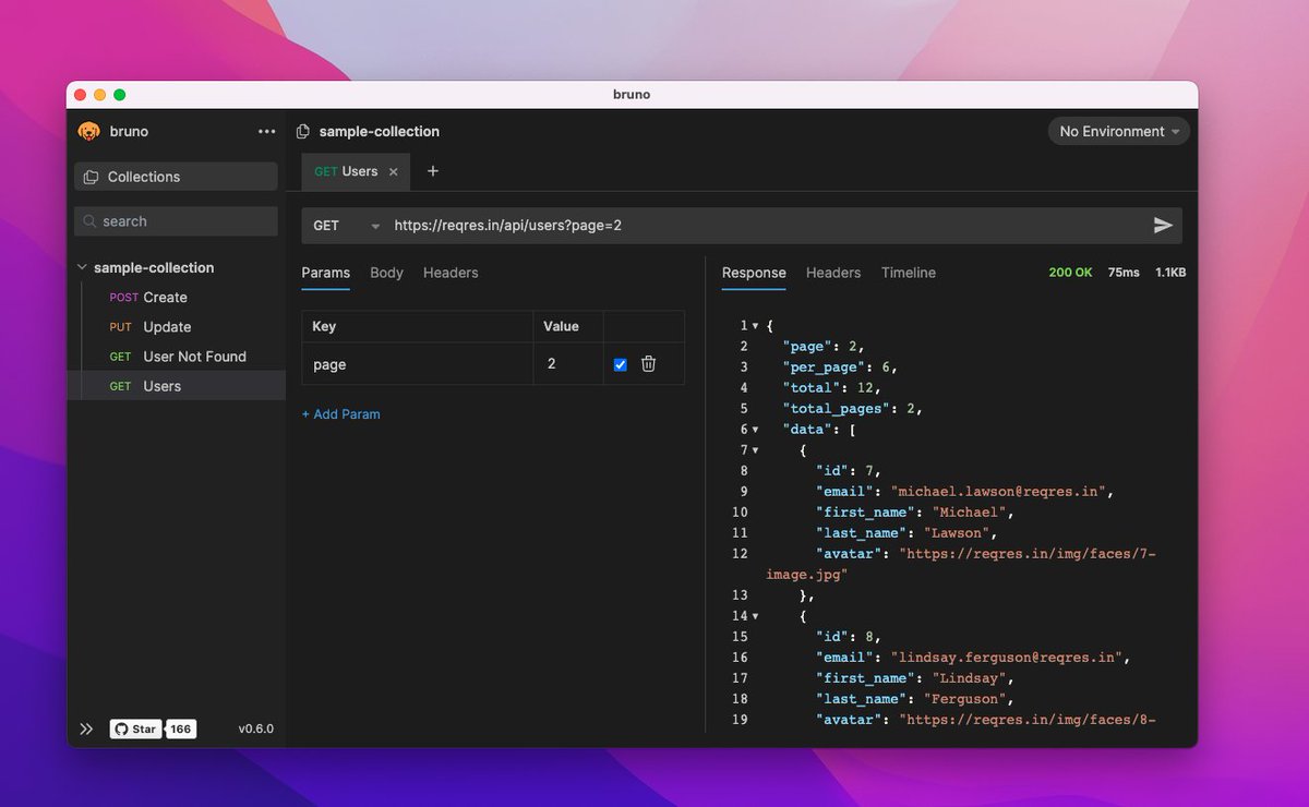 GithubProjects's tweet image. Bruno: The lightweight API IDE! Store collections locally, use the simple Bru markup language, collaborate with Git, and ensure data privacy – no cloud sync. Explore APIs the smart way! 
🔗 github.com/usebruno/bruno