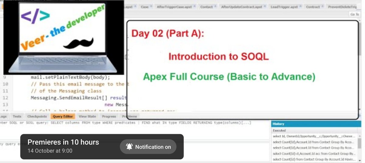 Veer_developer's tweet image. youtu.be/DTcZNL6zdoM?si…

🚨🚨#tomorrow #saturday🚨🚨

#soql session is coming #live at 9:00 #hours #ist 🕘

#salesforce #training #apex #developer #consultant #Job #career #software #veer_the_developer #Database
