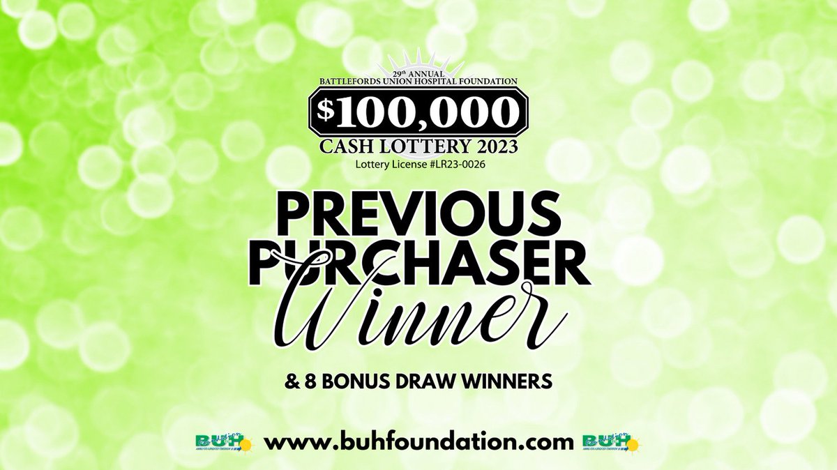 🎉Congratulations to the WINNER of the Previous Purchaser Draw for $10,000 and to the 8 WINNERS of $2500 from the Cash Lottery draws today!🎉

Winners list: bit.ly/cashlottowinne…

50/50 hits $125,775.00!!

#buhfoundation
#northbattleford
#saskatchewan