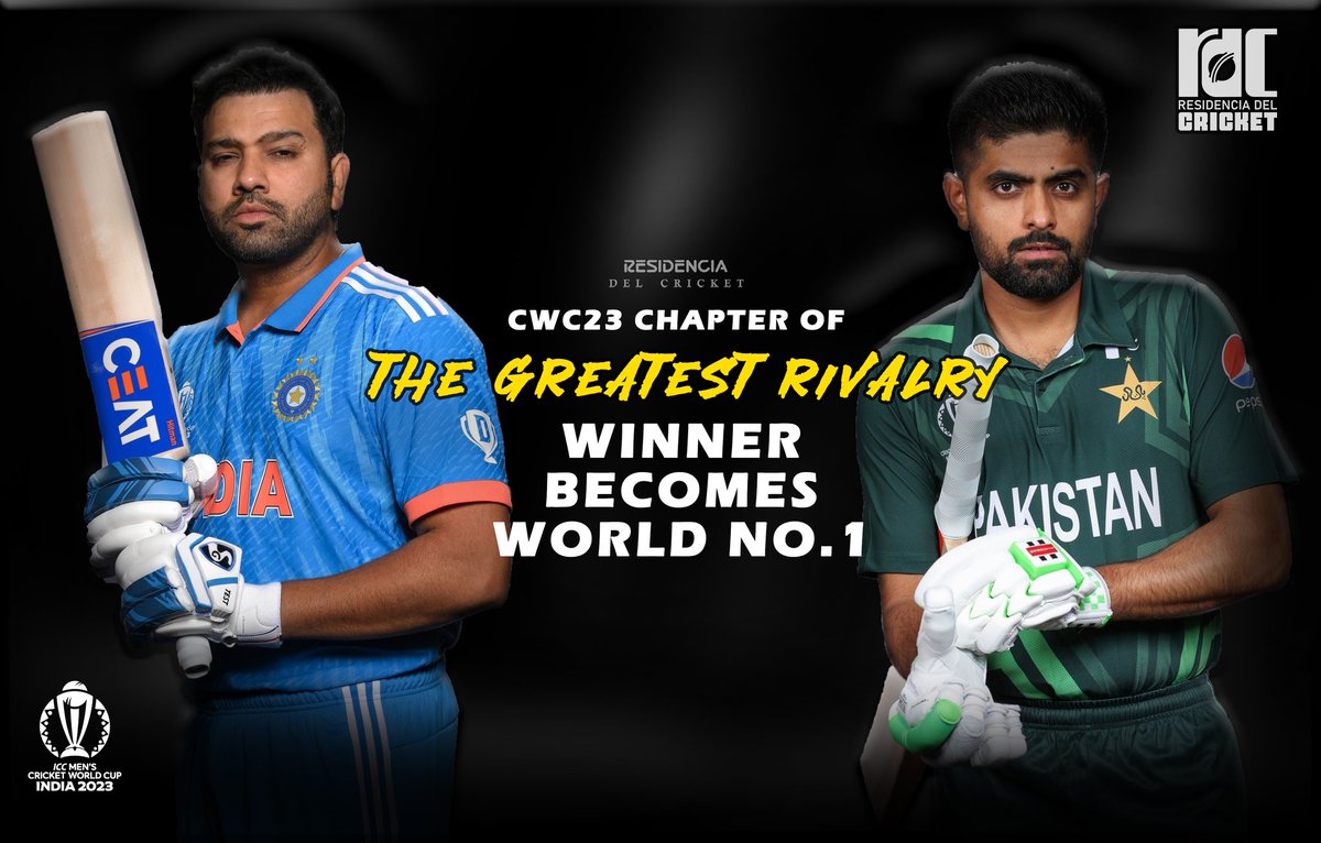 _rdcpk's tweet photo. IT SURELY CAN'T GET BETTER THAN THIS! 🤩🤩

The #INDvPAK encounter in the #CWC23 is already going to be high-octane with over a 100k spectators expected to be at the stadium..  

.. but what if we tell you that the winner will eventually leave as the World No.1 ODI side! 🔥 https://t.co/1xl4hbEDq5