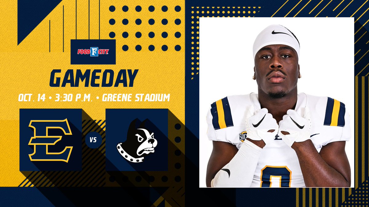 𝙂𝙖𝙢𝙚𝙙𝙖𝙮 𝙖𝙩 𝙂𝙧𝙚𝙚𝙣𝙚 𝙎𝙩𝙖𝙙𝙞𝙪𝙢

🆚 Wofford
⌚️ 3:30p
🏟️ Greene Stadium
📺 tinyurl.com/yc7zberf
📻 tinyurl.com/4n297ac5
📈 tinyurl.com/5u3js838
🎟️ tinyurl.com/4p4ke8uz

#ETSUTough 🏴‍☠️
