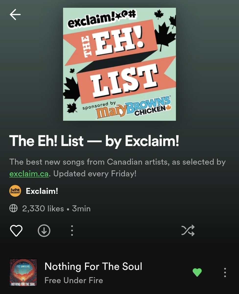 FreeUnderFire's tweet photo. Our new music released today and was picked up by @exclaimdotca #Spotify playlist! Thanks Exclaim! It certainly is a lucky #Friday13th ! "Nothing For The Soul" now streaming everywhere!! https://t.co/FSiRnucRJG