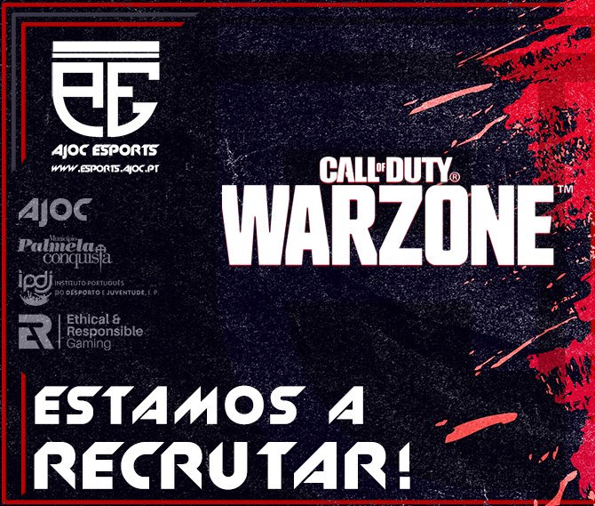 Jogadores de Call of Duty: Warzone para integrar equipa casual/competitiva

Se és apaixonado por esports e estas apensar em fazer parte deste projeto não percas mais tempo ! faz JÁ a tua INSCRIÇÃO -> forms.office.com/e/C6xL0KZevN