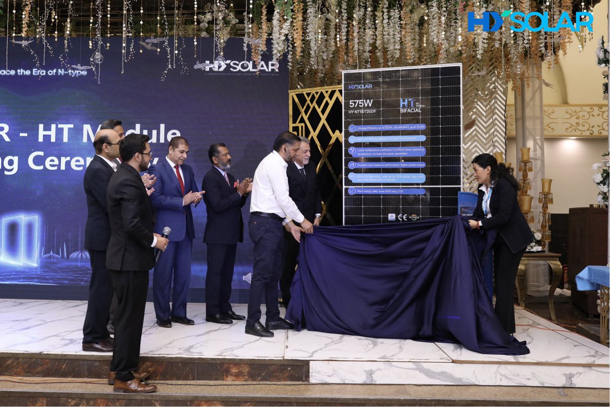 solar_hy's tweet image. HY SOLAR Product Launch Party sucessfully held in Islamabad, Pakistan 🥂

A huge THANK YOU to all 260 joint witnesses of 575W&amp;amp;630W HT bifacial modules!

Let's embrace the era of N-type together!
#ntype #pvsolar #carbonzero #productlaunch