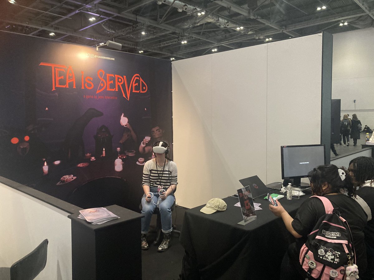 Clickster15's tweet photo. One of my favourite things to do at gaming events is to chat with devs. Two #VR games to look out for @TinHeartsGame and @TeaIsServedGame https://t.co/YX3UwsOAXk
