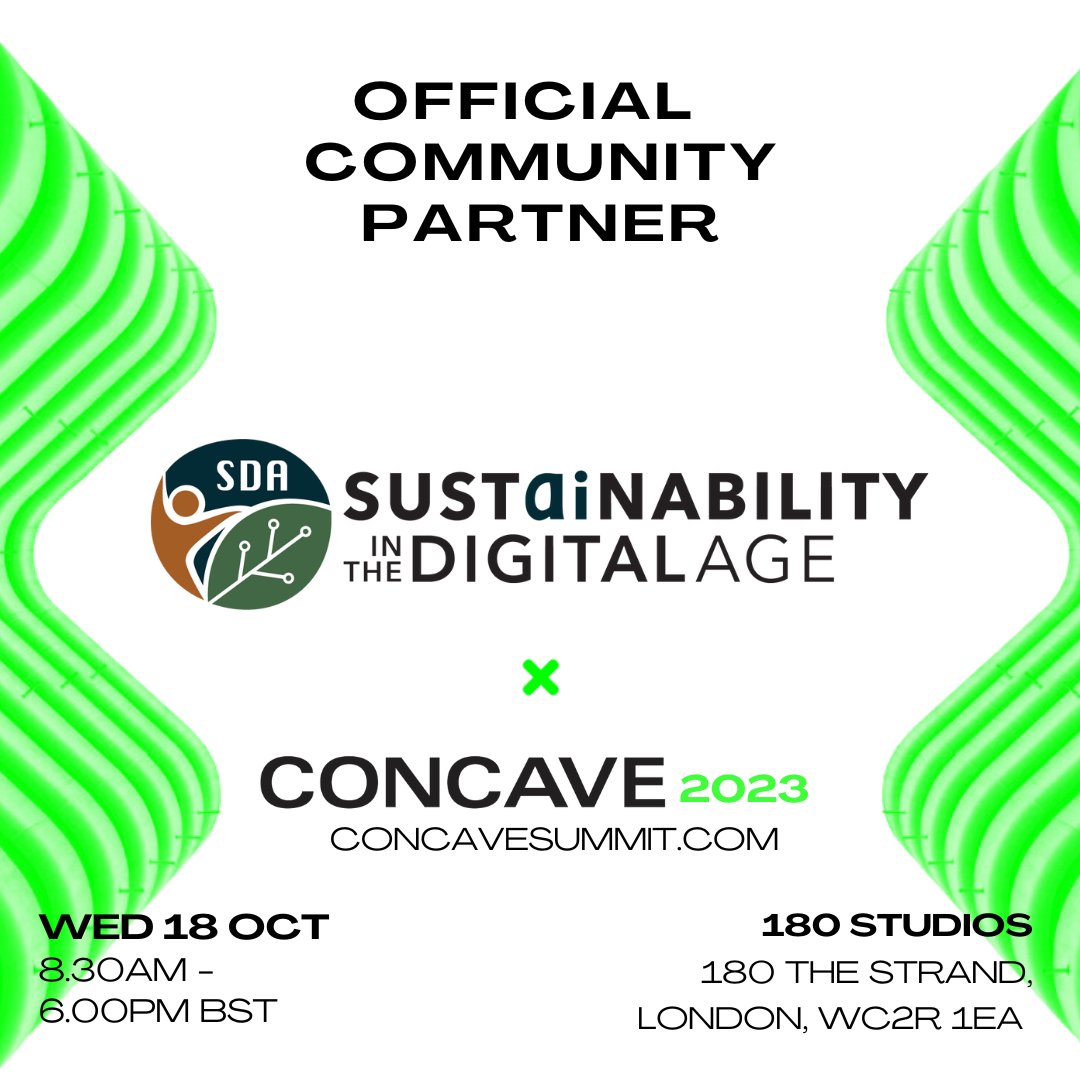 SustDigitalAge's tweet photo. 🎉 We are excited to be a community partner for Concave 2023!

Join the hybrid summit and learn more about Climate Action, Decarbonisation, Food Tech, the Circular Economy and Amplifying Habits towards Social Good.

Register today: https://t.co/6gk1NUO92J https://t.co/nSDhtCX2Ma