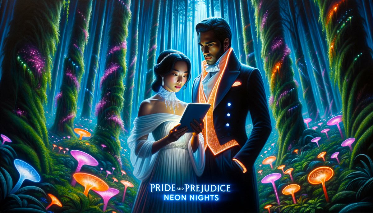 emollick's tweet photo. I think ChatGPT with DALL-E3 is a bigger deal than folks think.

Previous AI image generators required the user to be inspired, and use tools to make them real. ChatGPT does the creative work, for better or for worse.

"Create a poster for a futuristic Pride and Prejudice movie." https://t.co/PY6PSQVrhK