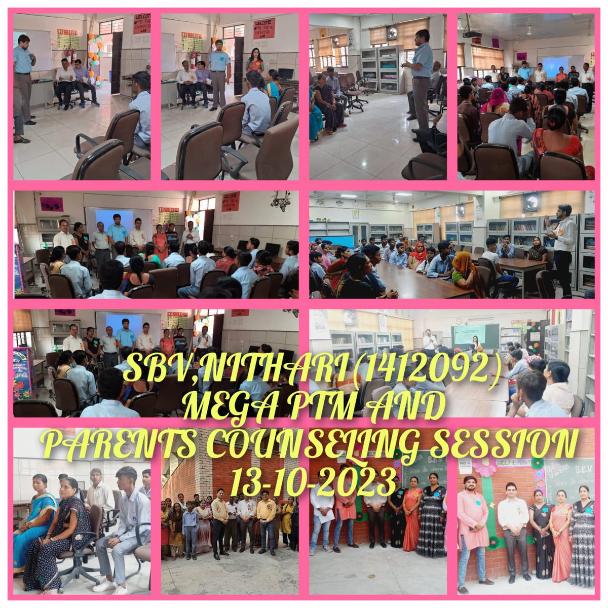 SBVNithari's tweet photo. A day of two way communication PARENTS 🔛TEACHERS.
#MegaPTM Organised with Parents 👨‍👩‍👧 Counseling Sessions for betterment of their child's education. 📚

A vision to collaboration with Parents in students learning.🎒

@SBVNithari 🏫
@Dir_Education @SCERT2021 @gupta_iitdelhi https://t.co/l9TWm7qRJY
