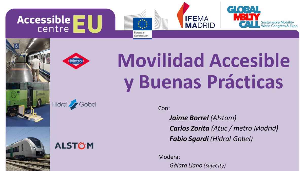 El próximo 24 de octubre, dentro del Global Mobility Call, tendremos la presentación de las últimas innovaciones en buenas prácticas sobre movilidad accesible de la mano de empresas de primera línea en la materia.

Puedes registrarte aquí:
ec.europa.eu/eusurvey/runne…

#AccessibleEU