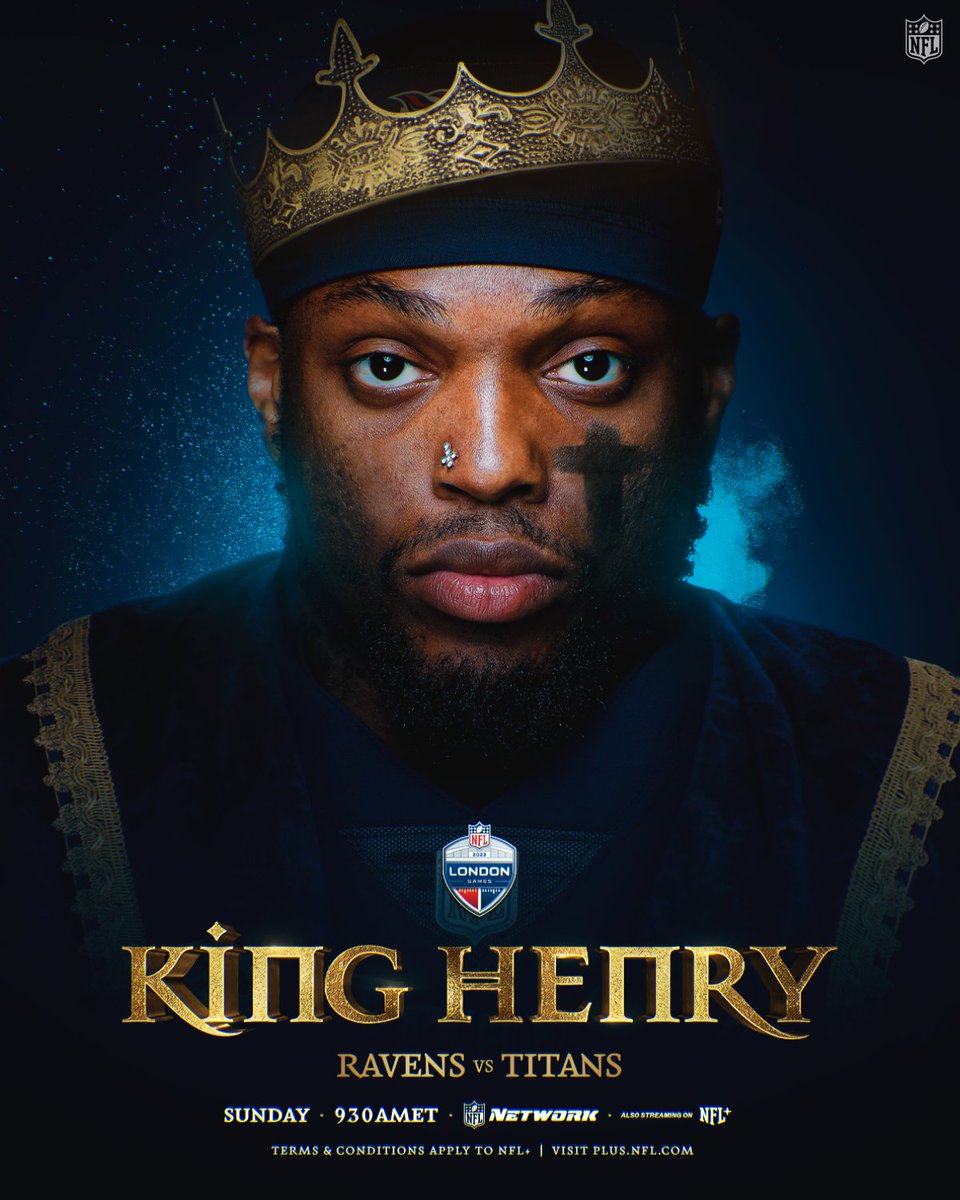 NFL's tweet photo. King Henry, first of his name. What will he do across the pond?

📺: #BALvsTEN — Sunday 9:30am ET on NFL Network
📱: Stream on #NFLPlus https://t.co/8byc4pc6Lo