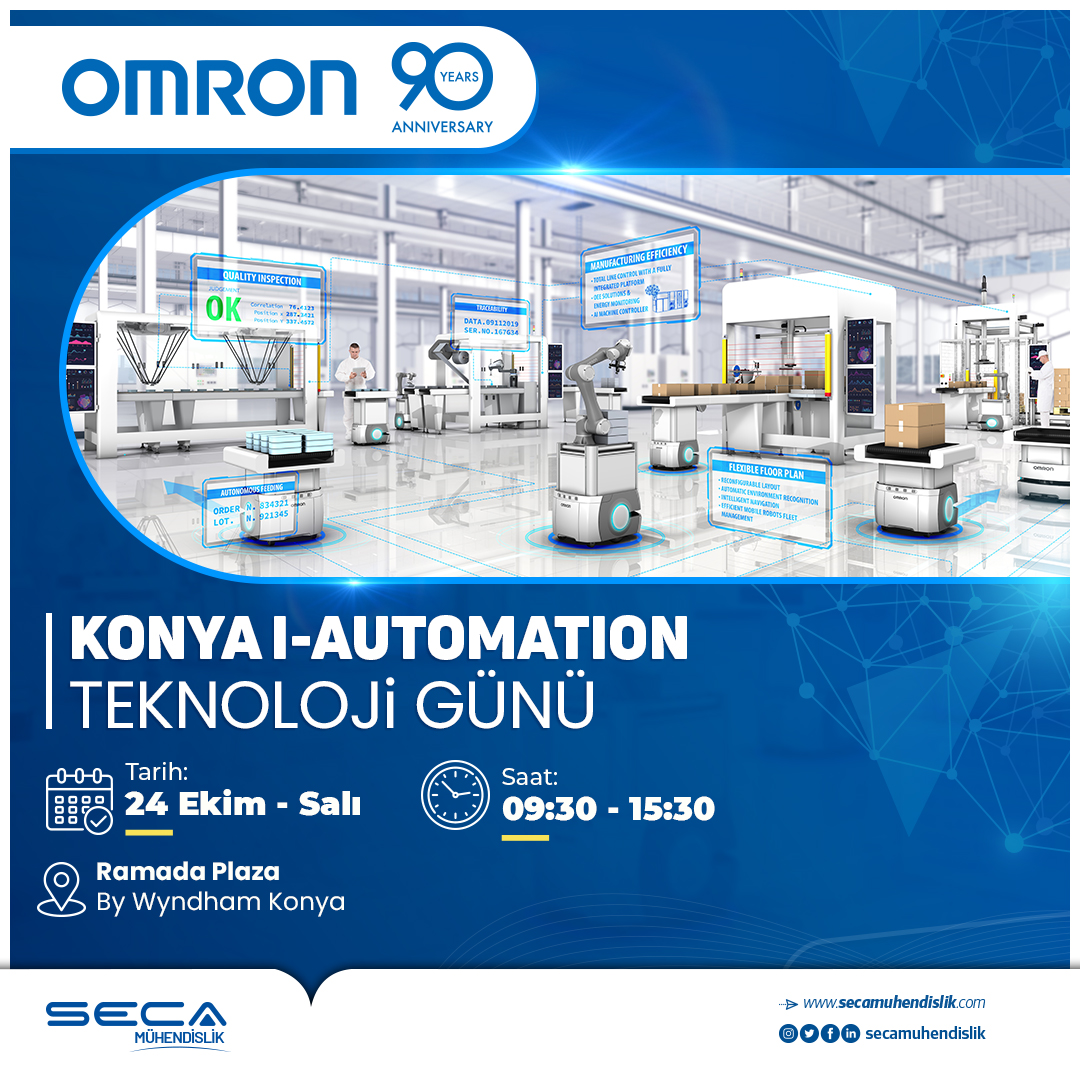 secamuhendislik's tweet image. Konya i-Automation Teknoloji Günü 🌟
🥬️ 🚘🍎 💊 📦 Geleceğin Fabrikasının neye benzeyebileceğini ve hangi çözümlerin şirketinizin daha verimli, daha üretken, sürdürülebilir ve güvenli olmasına yardımcı olduğunu görmek için sizleri bekliyoruz.
#otomasyon #secamuhendislik #omron