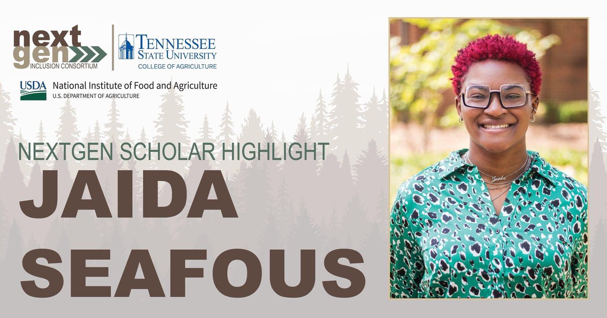We highlighted Jaida Seafous, one of the 2023-2024 NextGen Scholars, on our other socials this week. Follow the link in our bio to our other social media accounts to learn more about Jaida!

Congratulations, Jaida, on being a NEXTGEN Scholar! #NIFAImpacts @USDA_NIFA