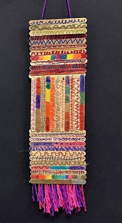 HuntingtonArt1's tweet photo. 1st graders learned about @NathalieChikhi and her popsicle stick artwork then made wall hangers using popsicle sticks - focusing on line, pattern and color! So much hard work right here! ๐จ@BCSDHuntington @BrunswickCSD #arteducation #brunswickpride #hardwork #linesandpatterns https://t.co/ICBdOC0Vdo