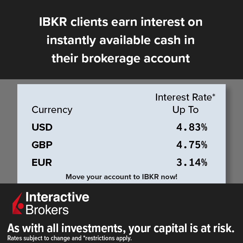 IBKR's tweet photo. How much interest is your broker paying you? Your capital is at risk.